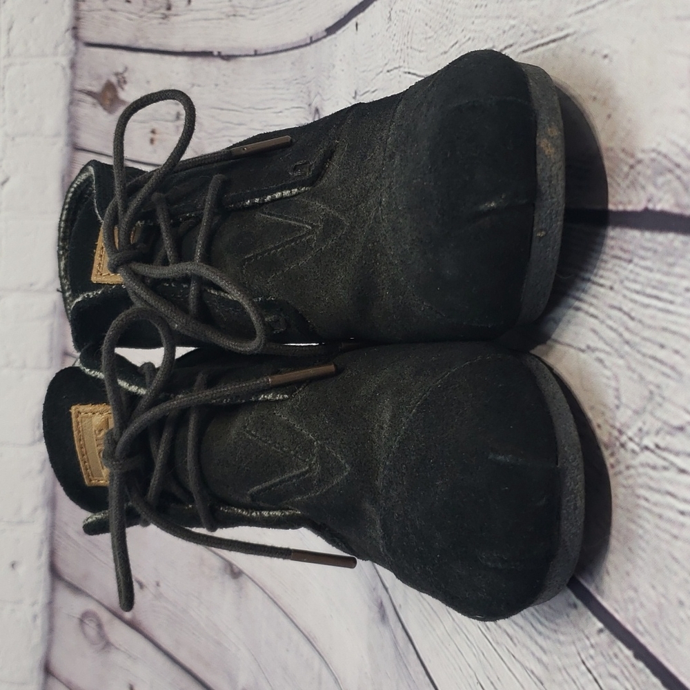 Toms Wedge Bootie 7 Black - Picture 5 of 10